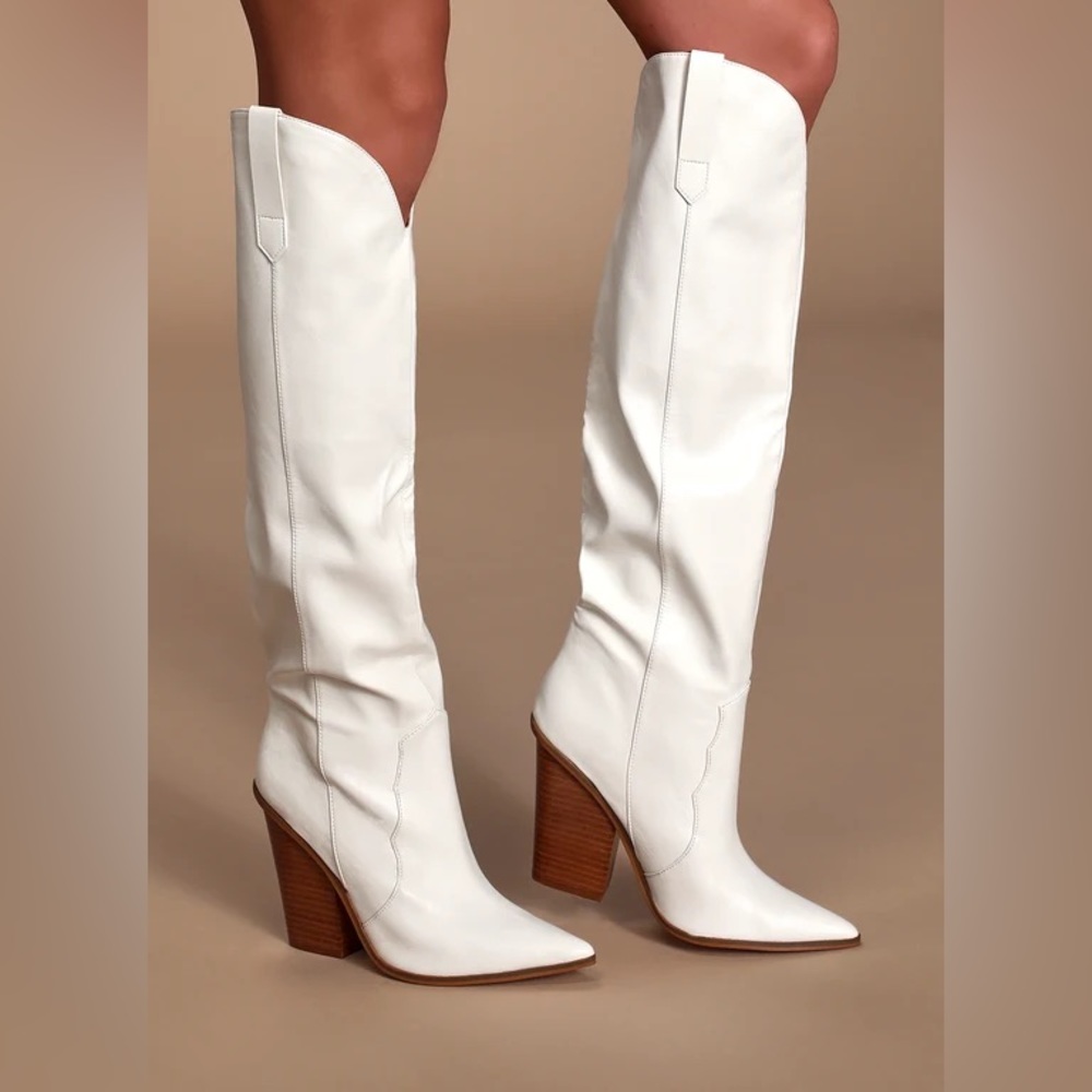 Steve Madden Ranger Riding Boots White Women 7 NIB